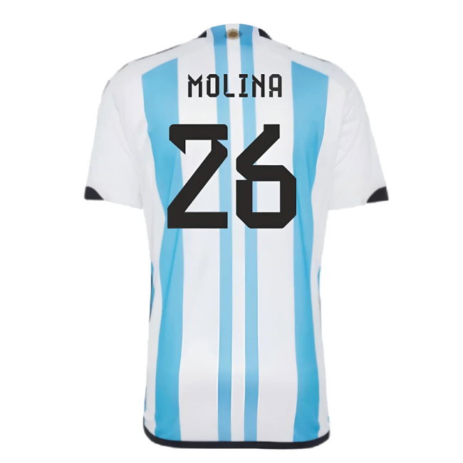 Argentina 2022 World Cup Winners Home Shirt (MOLINA 26)-SoccerKits Hub | Buy Soccer Jerseys Online